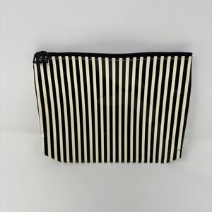 VTG Estée Lauder Black and White Stripe Makeup Cosmetic Bag